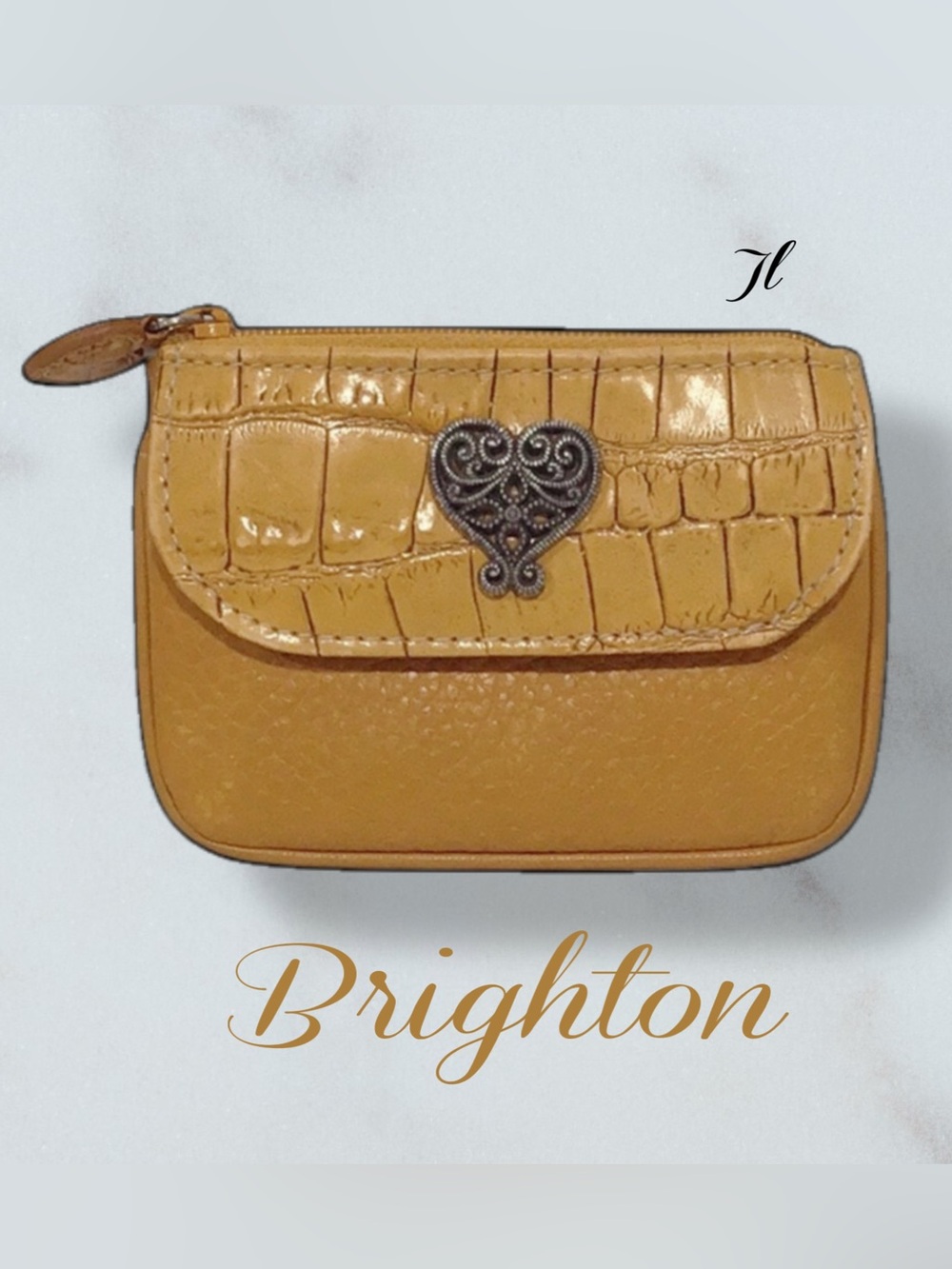 BRIGHTON Vintage Textured Leather Coin Purse and ID holder